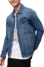 Men’s Rugged Wear Button Down Denim Jacket Fashion, Classic Long Sleeve Jean Jacket - Image 2